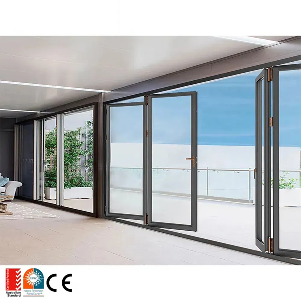 Broken Bridge Aluminum Alloy Doors and Windows Sealing Balcony Sound Insulation One Piece Flat Windows Doors and Windows