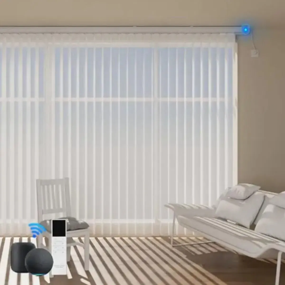 Luxury Venetian Design Waterproof Full Blackout Motorized Vertical Blind for Window