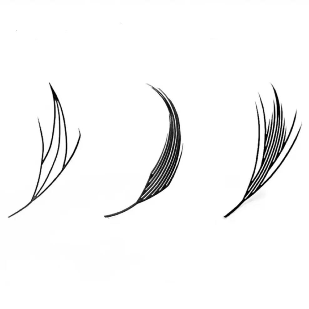 Anime Lash 0.07mm C D Curl 8-15mm Premade Anime Chunk Lashes