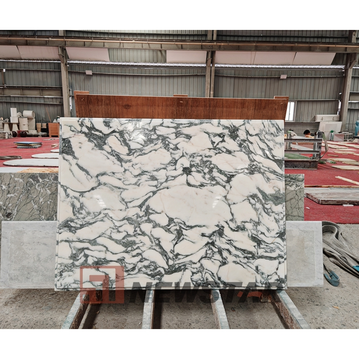 Hot Sales Arabescato Marbles Polished Surface Interior Design, White Marble Slab Floor Tile Countertop