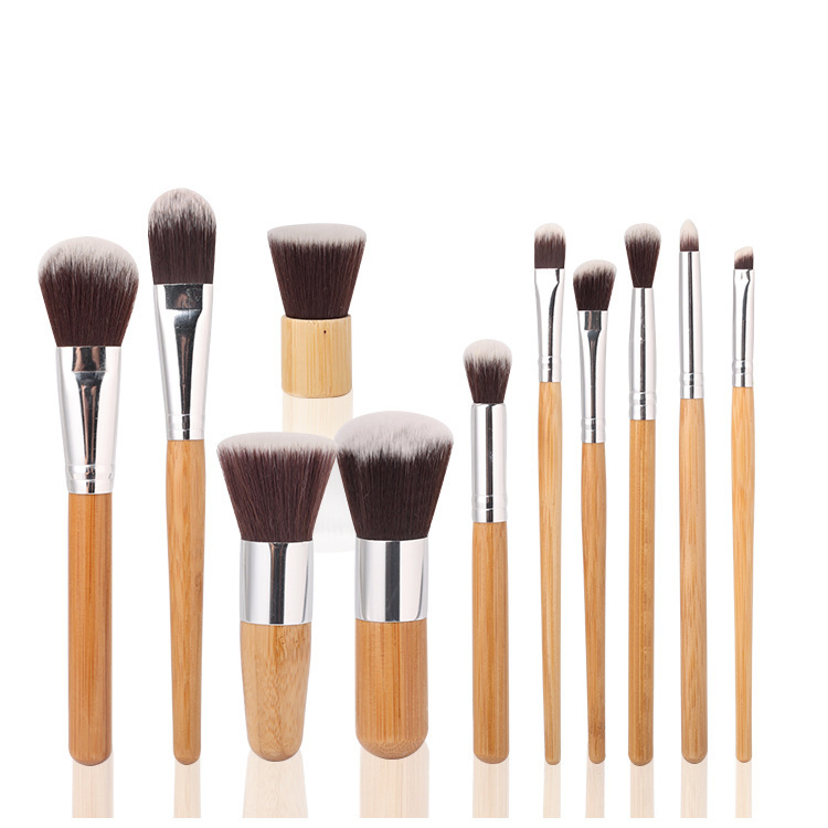 Bamboo Handle Makeup Brush/Bamboo Handle Makeup Brush Set/Bamboo Handle Beauty Tool/Wood Dispersion Painting/Bamboo Handle Makeup Brush Set