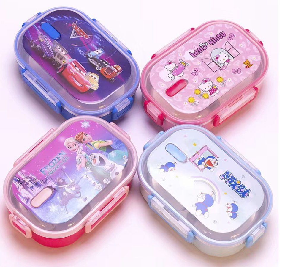 Manufacturer Microave Safe Kids Bento Box Metal Lunch Box Divided Food Bento Lunch Box with for Talent Child Divided Food Box Tiiffin Box