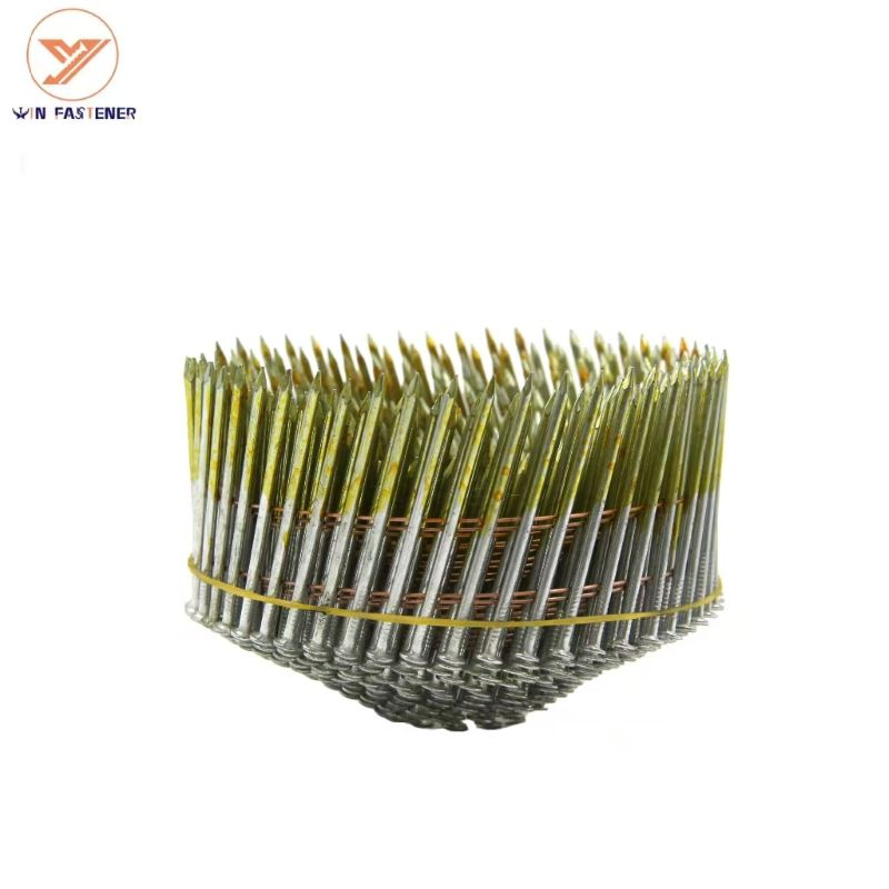 Premium Yellow Panited Coil Nails for Durable Construction Pallet Nails