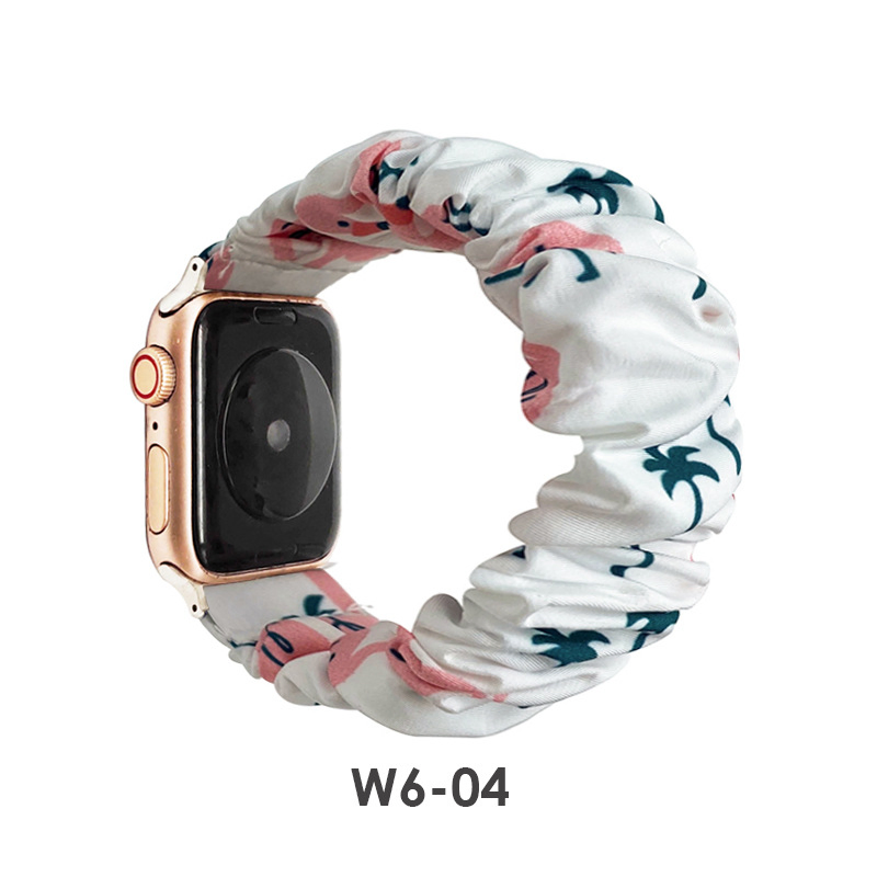 Summer Band Scrunchie Elastic Soft Fabric Replacement Wristband for Apple Watch Smart Watch Band Hair Rope Bracelet Scrunchy