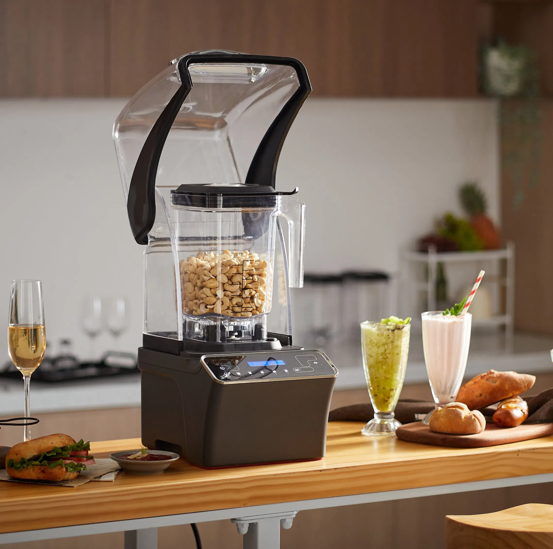 Powerful Quiet Commercial Blender Juicer Mixer Grinder and Commercial Juicer with Sound Proof Enclosure for Cafe, Bar, Hotel and Restaurants
