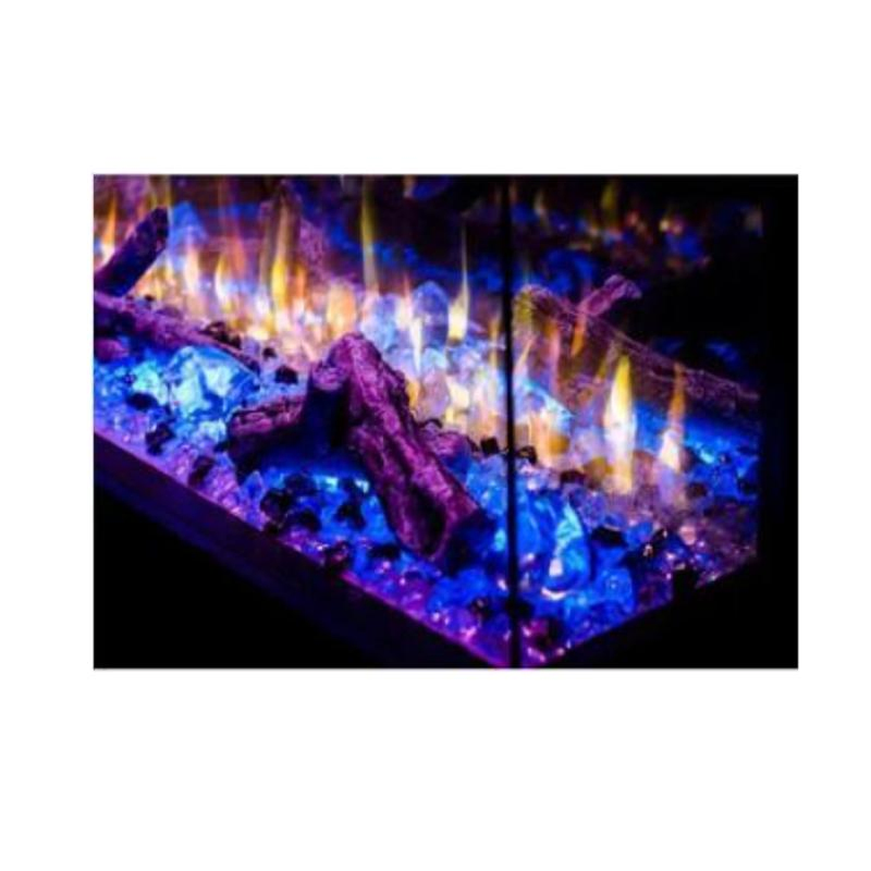 Panoramic Decorative&Heating Electric Fireplace with Three Side Glass