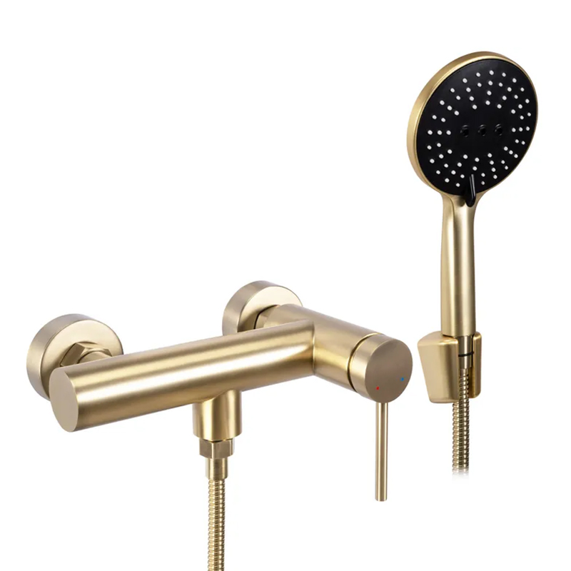 Sanipro Bathroom Fittings Wall-Mounted 304 Stainless Steel Brushed Bathtub Tap Mixing Valve Round Shower Mixer Faucet Set