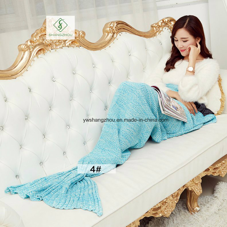 180cm*90cm Crochet Mermaid Tail Blanket Soft Sleeping Bag Knitted Blanket