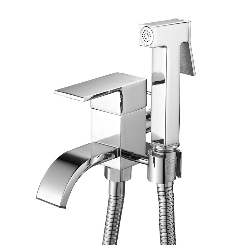 Brass Single - Cold Faucet with a Bidet Sprayer.