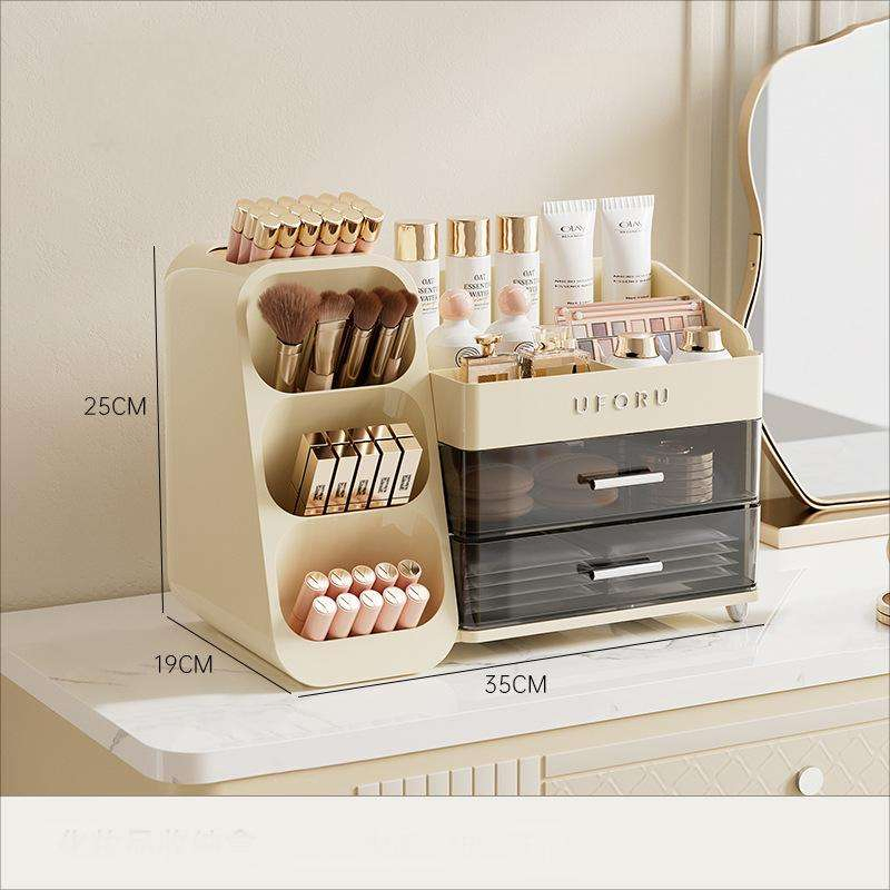 Home-Use Modern Multifunction Large-Capacity Plastic Rectangular Makeup Organizer Cosmetics Storage Box