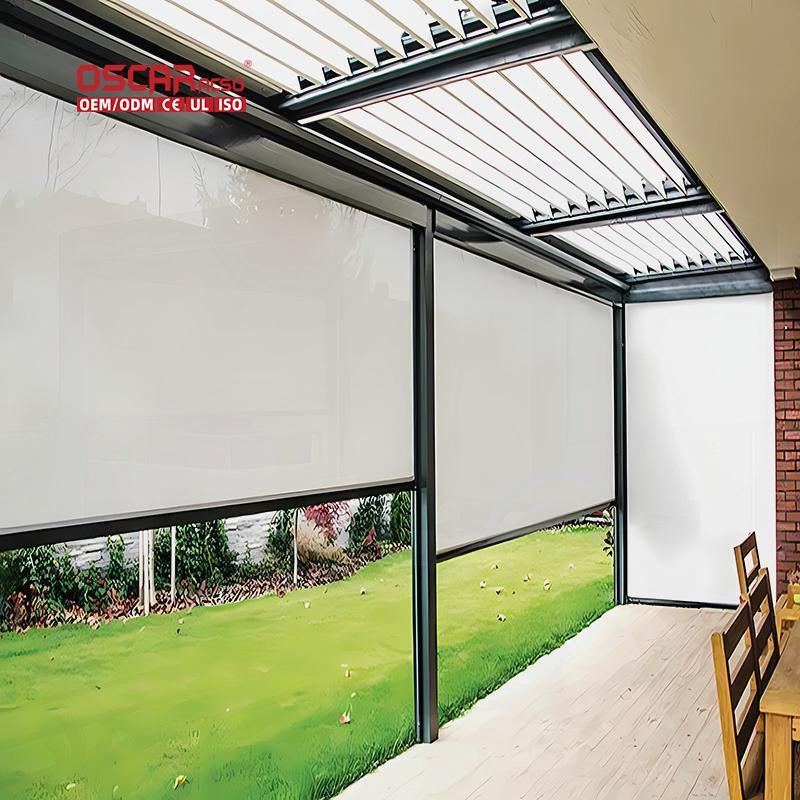 Zip Track Heavy Duty Outdoor Roller S Wind Proof Waterproof UV Resistant for Patio Garden Balcony Roller Blind