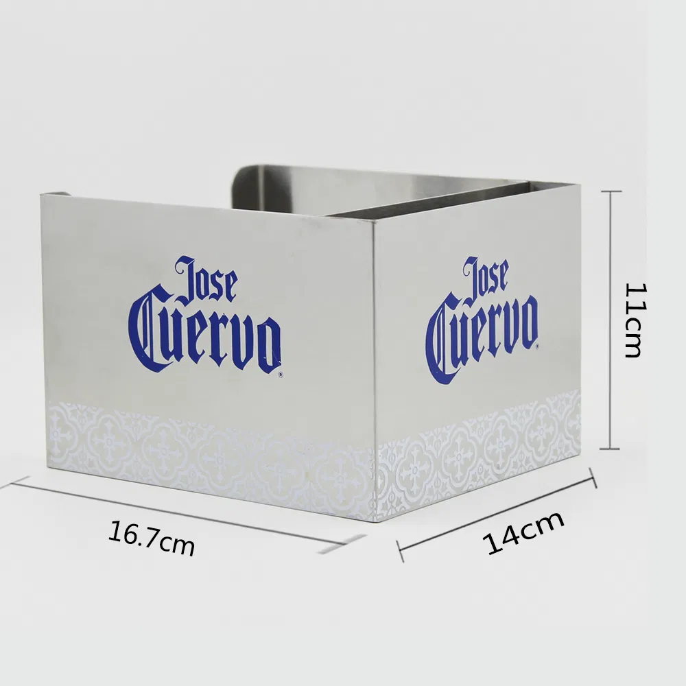 Jose Cuervo 304 Stainless Steel Multi Functional Metal Napkin Holder Tissue Box Straw Organizer Bar Caddy for Caperdonich Calvados Boulard