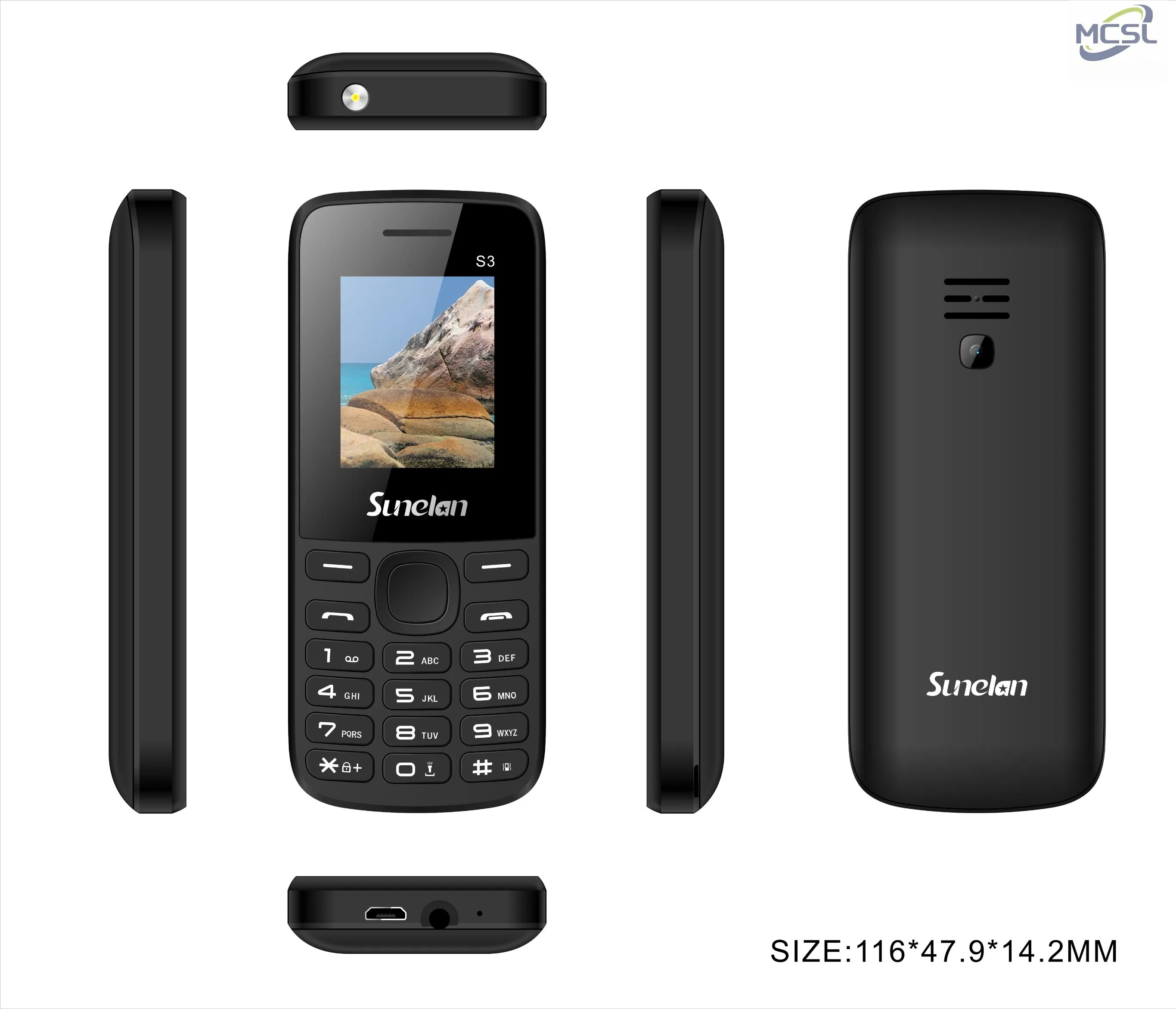 Кнопочный телефон Sunelan S3 с двумя SIM-картами