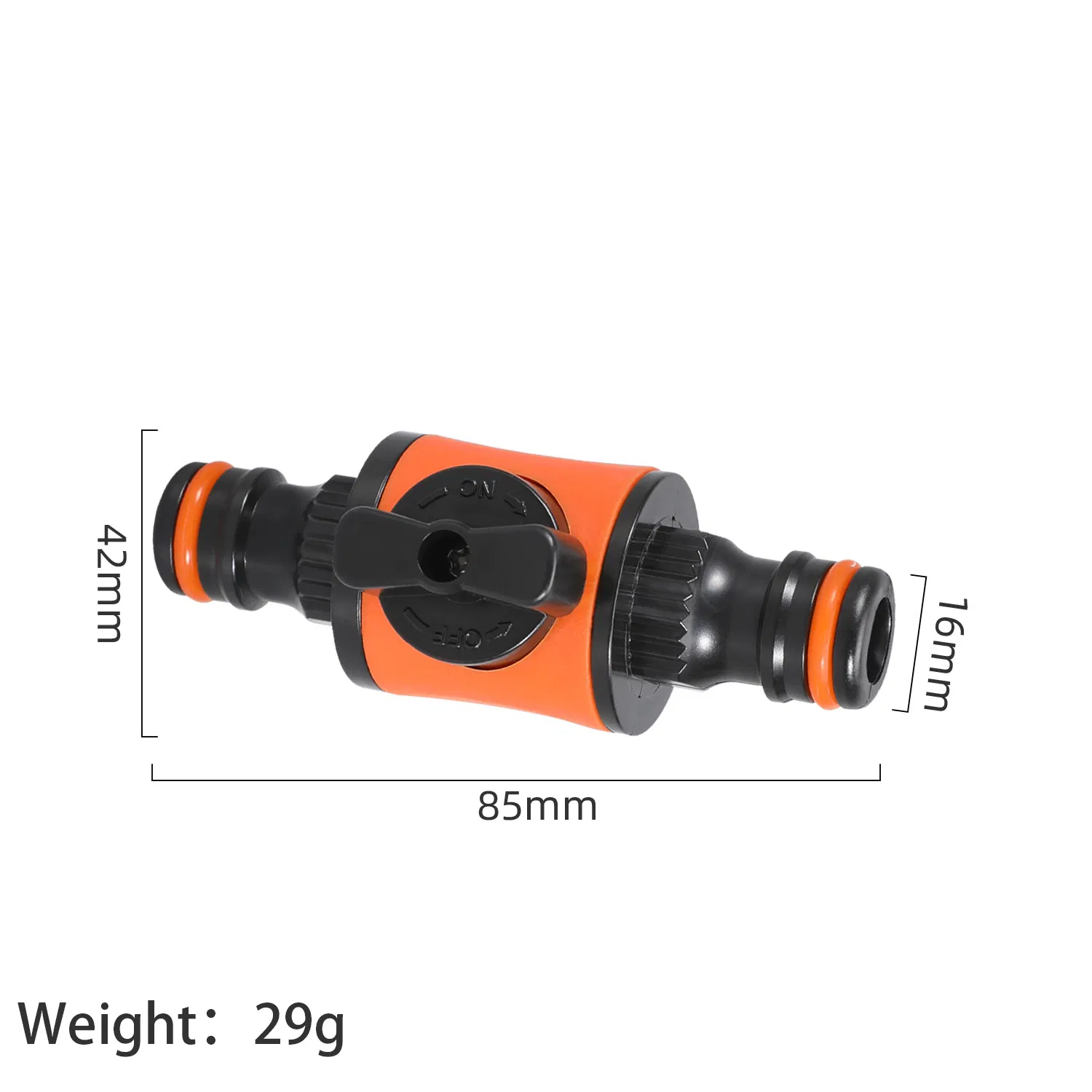 1/2" Dual-Nipple Straight-Through Valve Plastic Hose Fittings for Garden Irrigation Needs