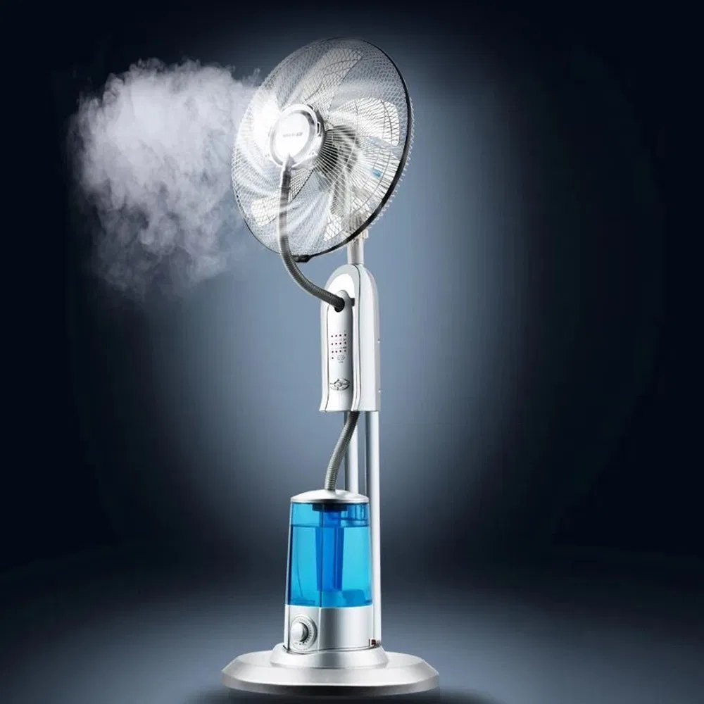 AC DC Operated Oscillation 3 Speed 16 Inch Water Spray Bottle with Timer Remote Control Mist Standing Fan