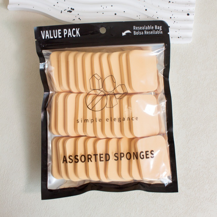 Factory Directly Sell Square Makeup Puff Wholesale 30PCS Non-Latex Makeup Kit