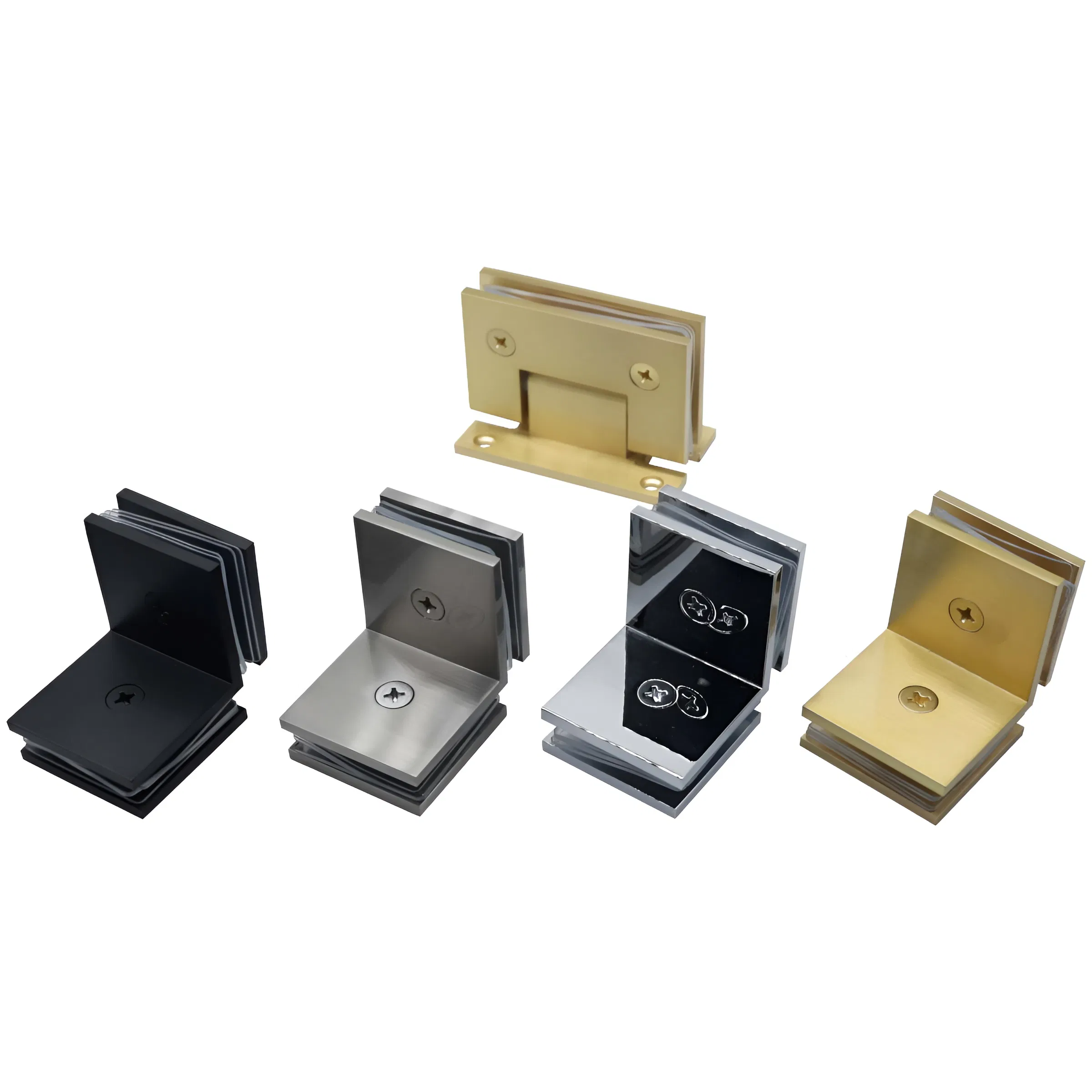 Zd Solid Brass 90 Degree Set with Handle Clamp Shower Hinges Shower Room Frameless Tempered Glass Door Hinges Set Clamp