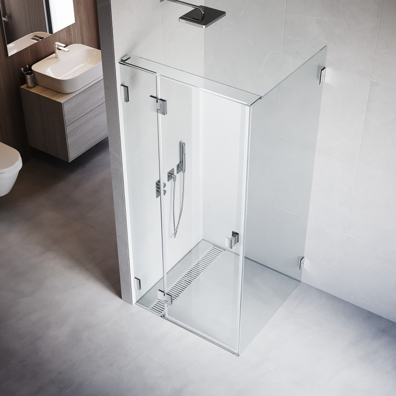 Frameless Shower Screen Walk in Shower Door Fixed Glass Panel 800-1200mm