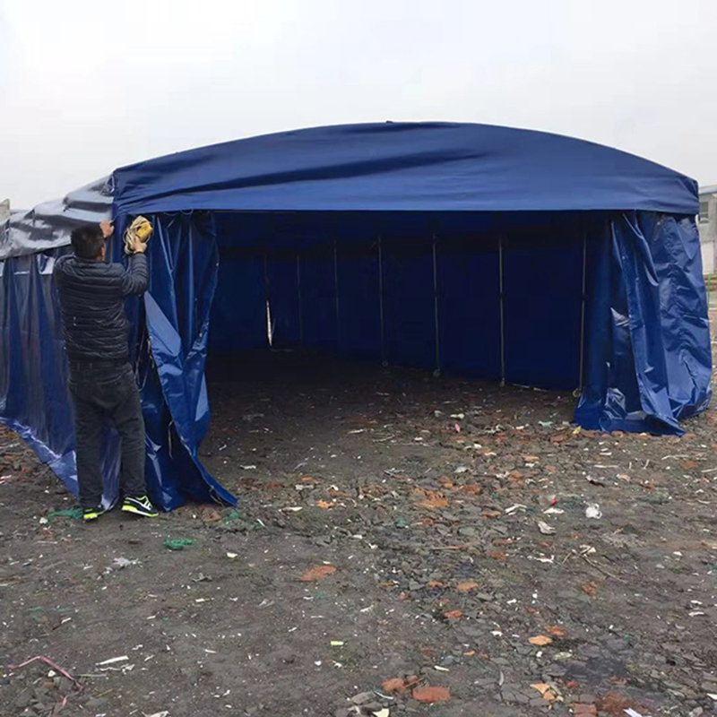Wind-Proof, Snow-Proof Sunshade Storage Warehouse with a Push-Pull, Foldable and Retractable Tent