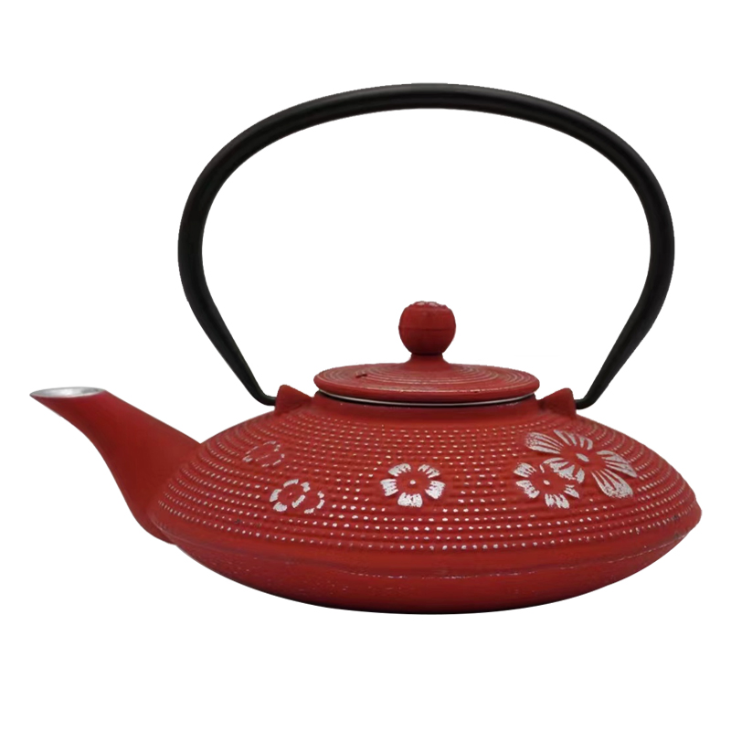 Чайник чугунный эмалированный 800 мл с ситечком