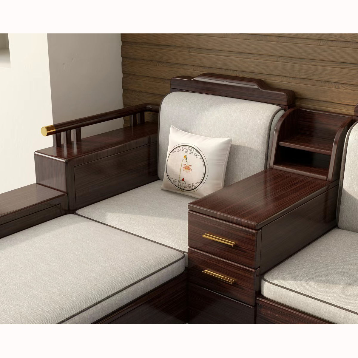 Мебель для гостиной массив сандала китайский стиль диван столик