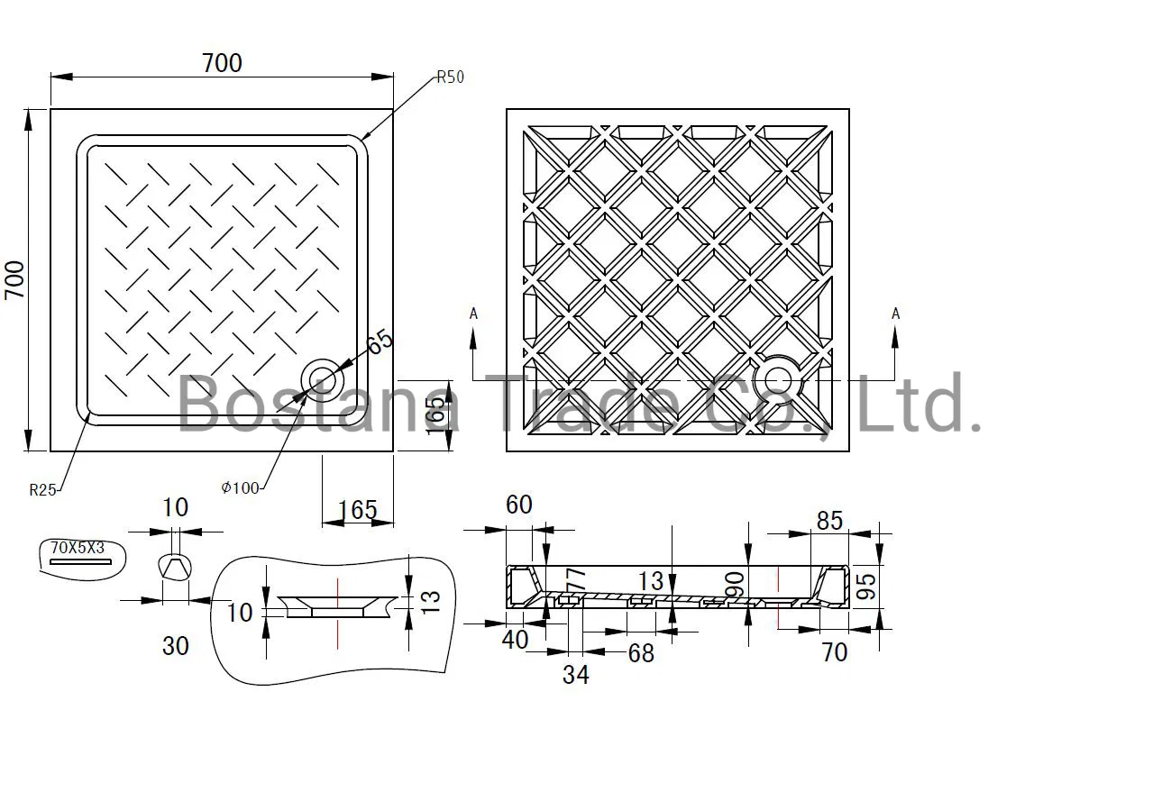 Wc Sanitaryware Good Price White Square Bathroom Ceramic Shower Tray