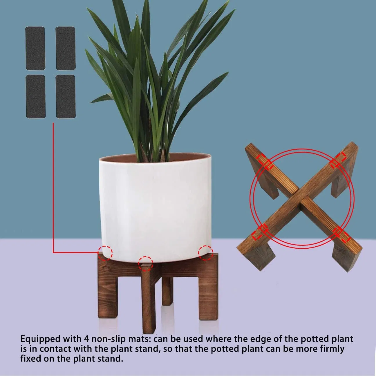 Indoor Low and Short Wooden Plant Rack