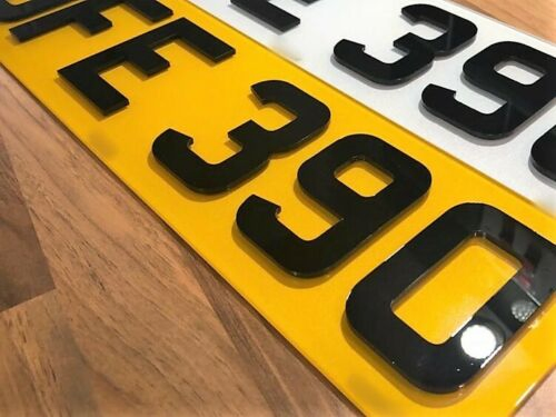 4D 3D Laser Cut Acrylic Double Thick Front and Rear Red Car Number Plates