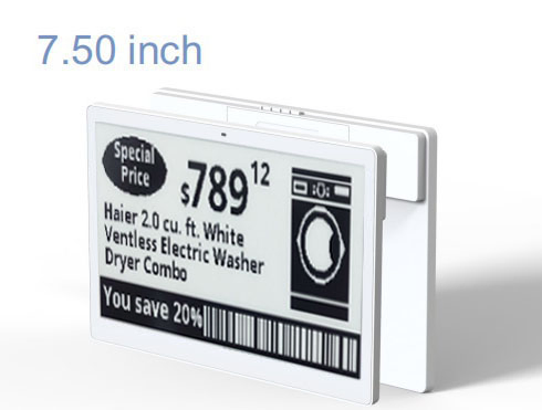 Customized 7.5 Inch Electronic Instant Alert Tags and Smart Price Label with Eink Screen 800*480 Resoulution and Black White & Red Colors with IP65 Class