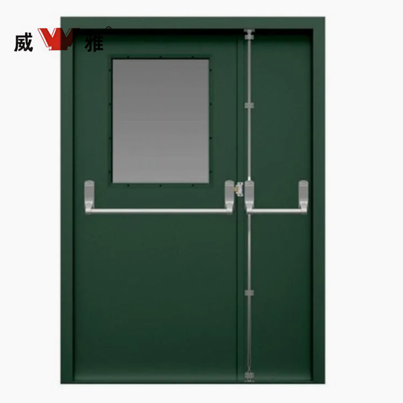 Reliable Galvanized Steel Fire Door with Panic Push Bar Hardware Steel Door for Stadium Access
