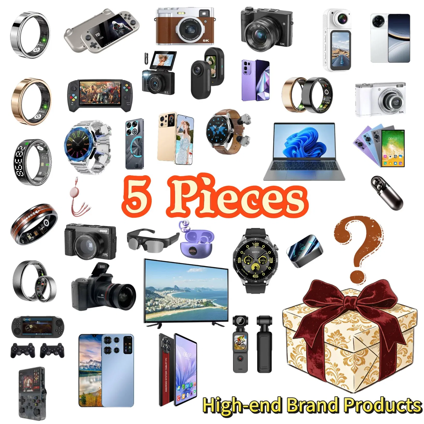 Mystery Box 100% Mobile Phone High Value Tablet Laptop Smart Phone 5g Watch Earphone Wholesale 5 Pieces Surprise Blind Gift