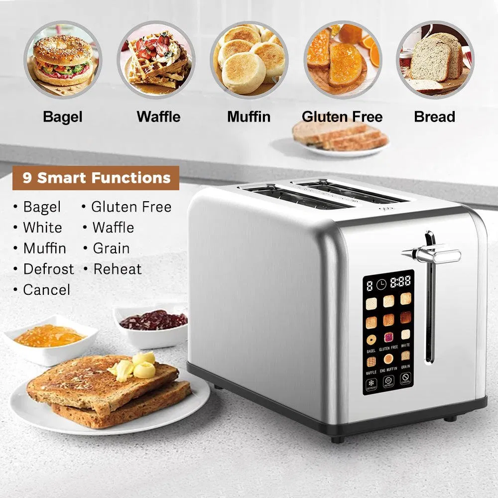Newly Designed Stainless Steel Bread Toaster Touch Control Multifunctional Intelligent Toaster