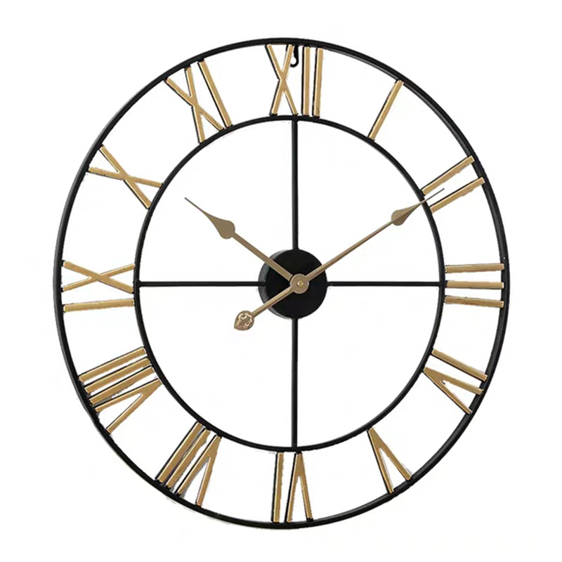 European Style Wall Watch Simple Living Room Clock Wrought Iron Wall Clock