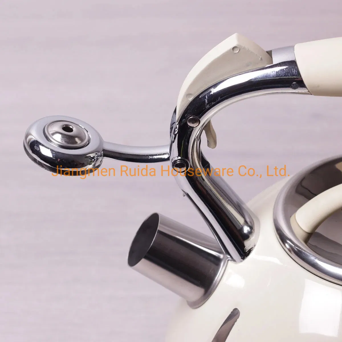 Special Body Shape with Cream Yellow Color Nature Painting Stainless Steel Whistling Kettle Tea Kettle