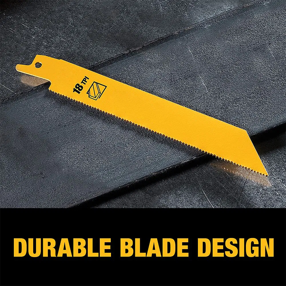 6PC Metal/Woodcutting Reciprocating Saw Blade Set Metallic