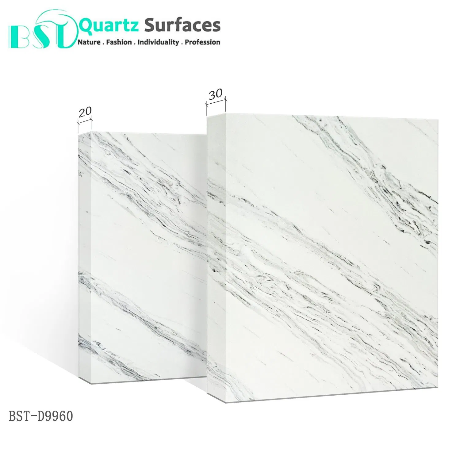Luxury Misty Grey Silica-Free Quartz Non-Silica High-End Countertop