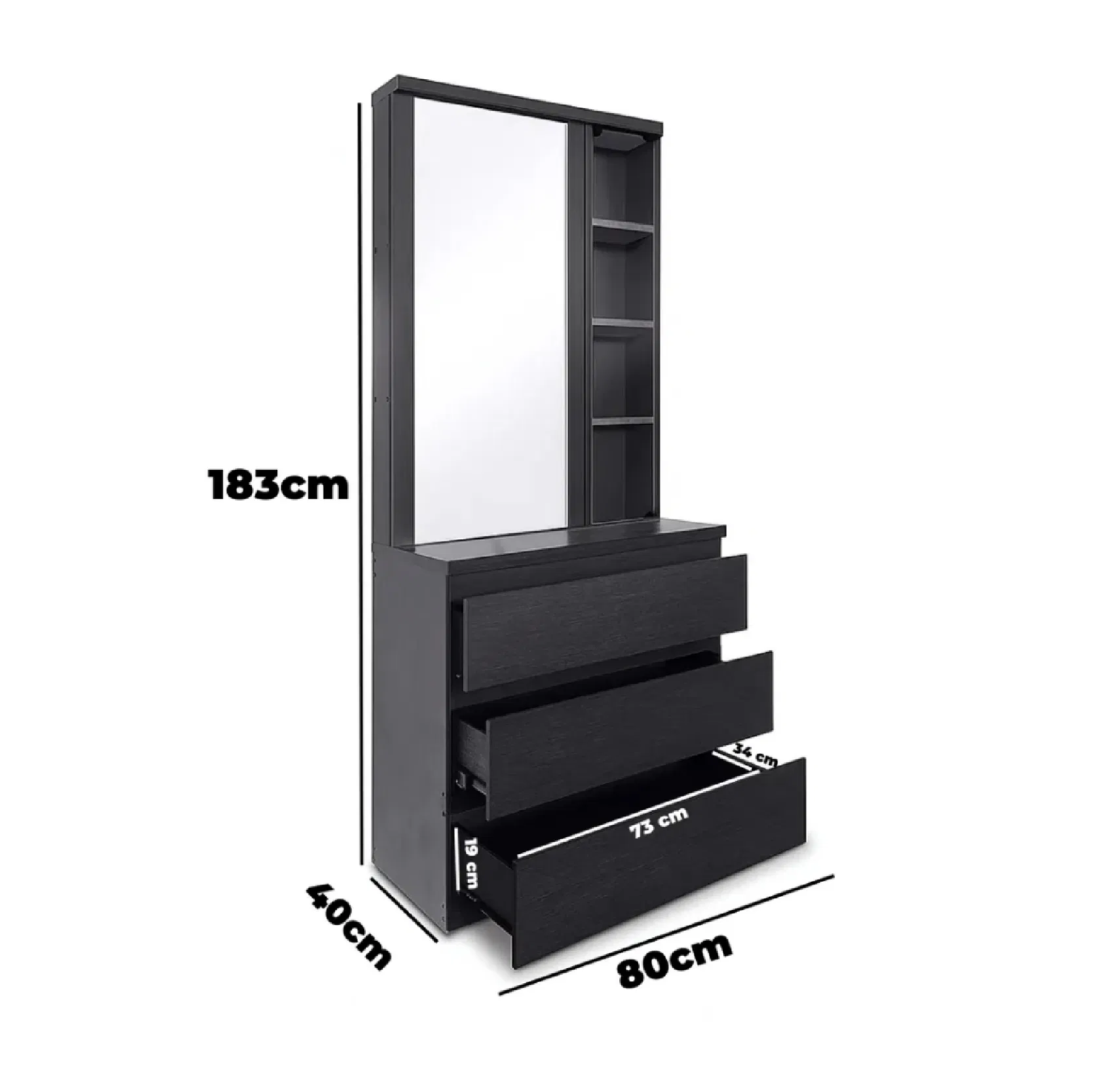 Factory Customization High Quality Full-Length Mirror & Dressing Table with Sliding Mirror