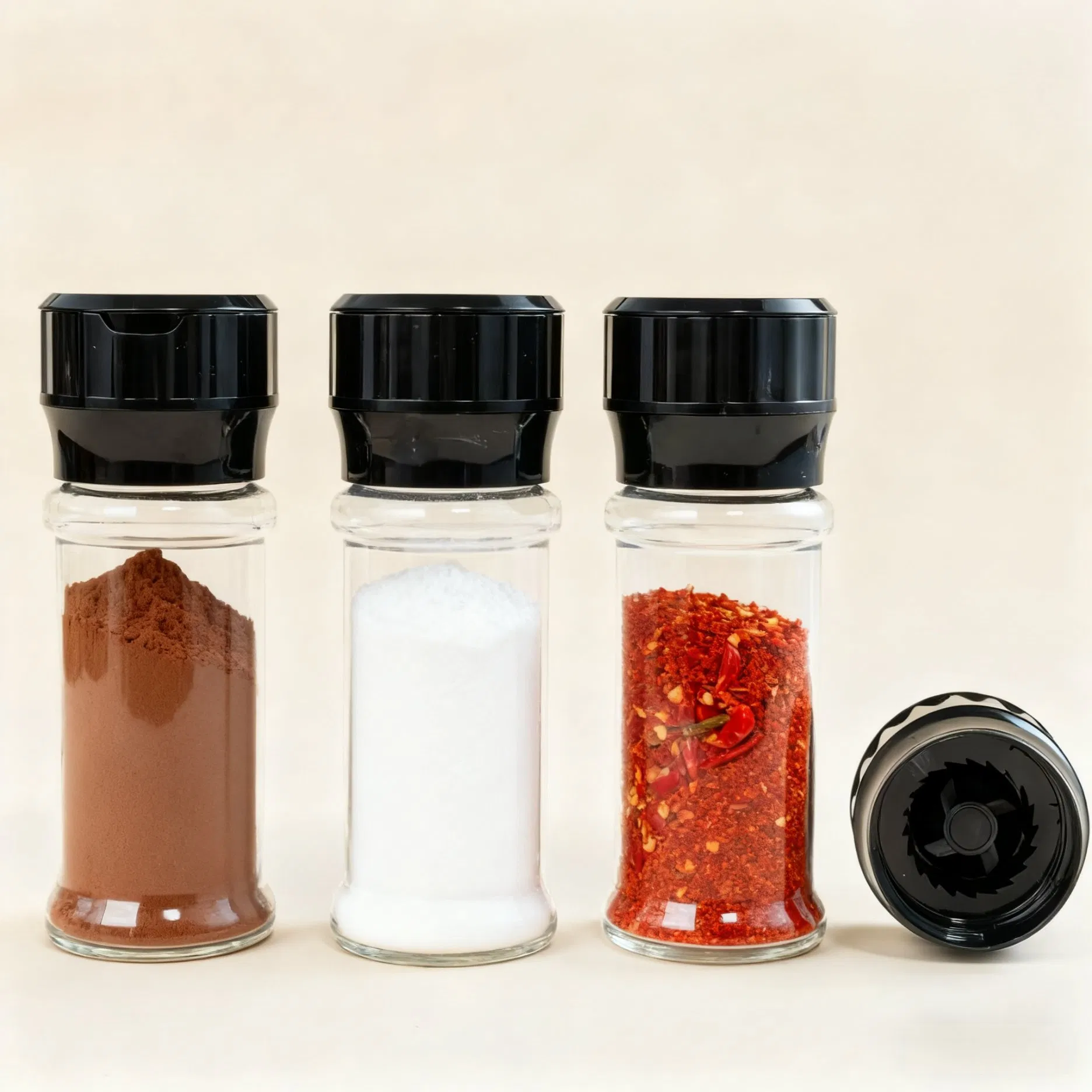 Wholesale 100ml Plastic Salt Grinder Pepper Mill Plastic Spice Bottle with Grinder Plastic Cap