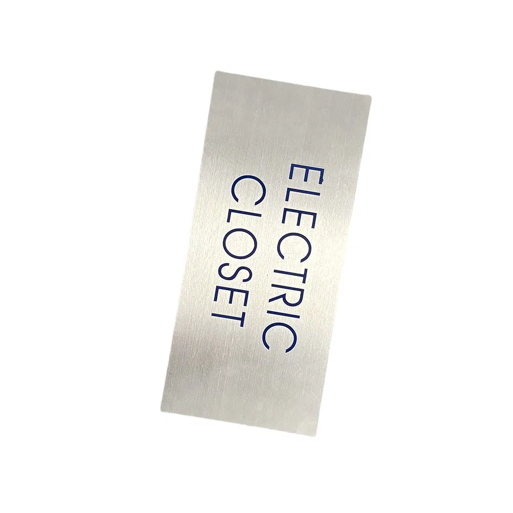 Industrial Metal Nameplate Sign, Brushed Stainless Steel Engraved Logo Plate