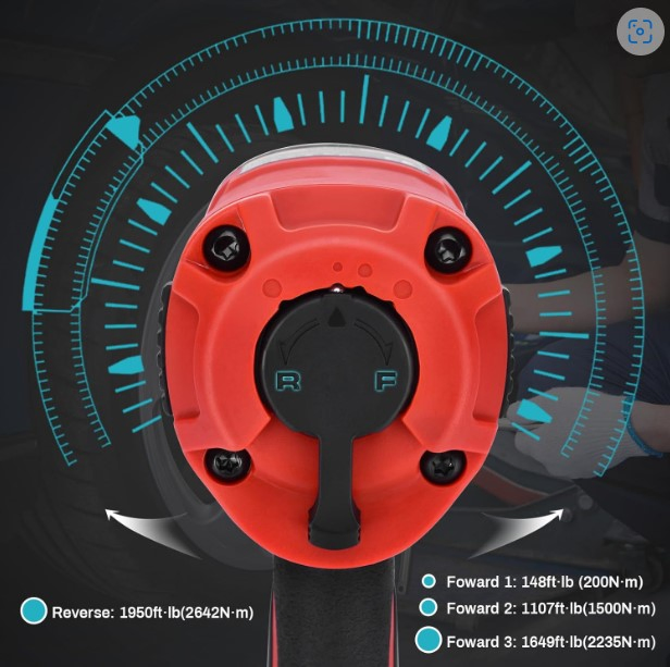 Raytal 1/2 in. Max 680 N. M Straight Angle Air Impact Wrench, Only 99mm of Total Length, Soft Grip