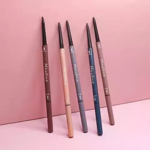 Custom Dual-Ended Eye Brow Natural Smudge-Proof Long Lasting Waterproof Automatic Eyebrow Pencil with Brush
