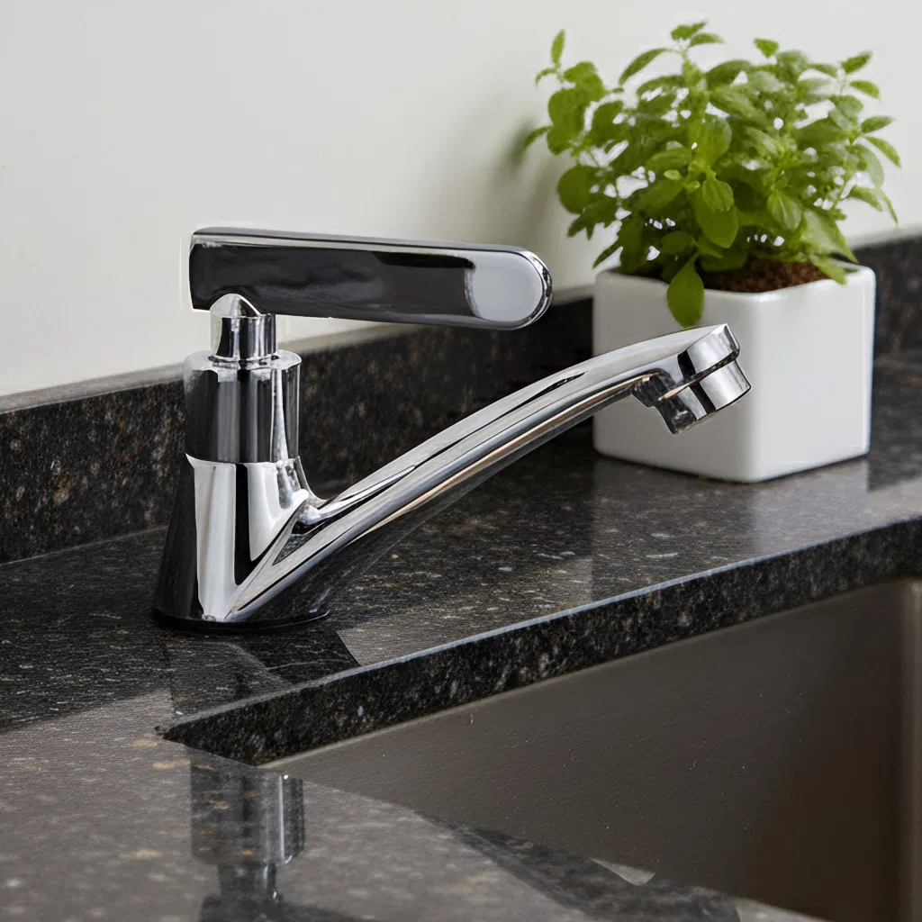 Modern Simple Design Single Handle Cold Water Deck Mounted Chrome Finish Brass Valve Core Faucet