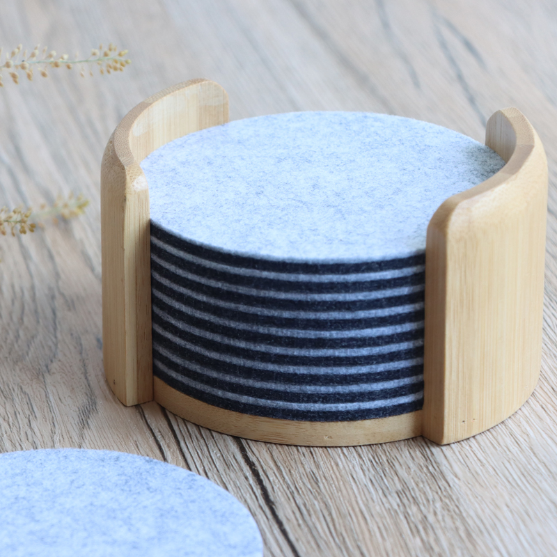 Customized Design Placement Cheap Black Drink Round Coasters Felt 5mm