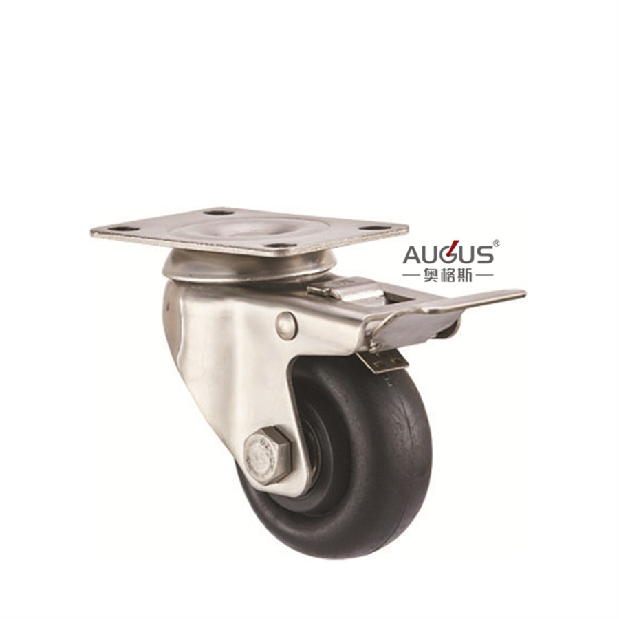 High Temperature Poly Nylon Wheel Stainless Steel Caster Wheels Hole Top Medium Duty