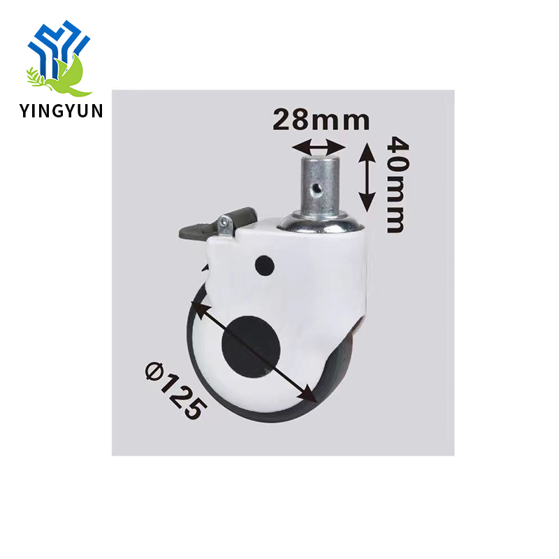 Central Control Lock Hospital Medical Castor Solid Caster Wheel with Brake