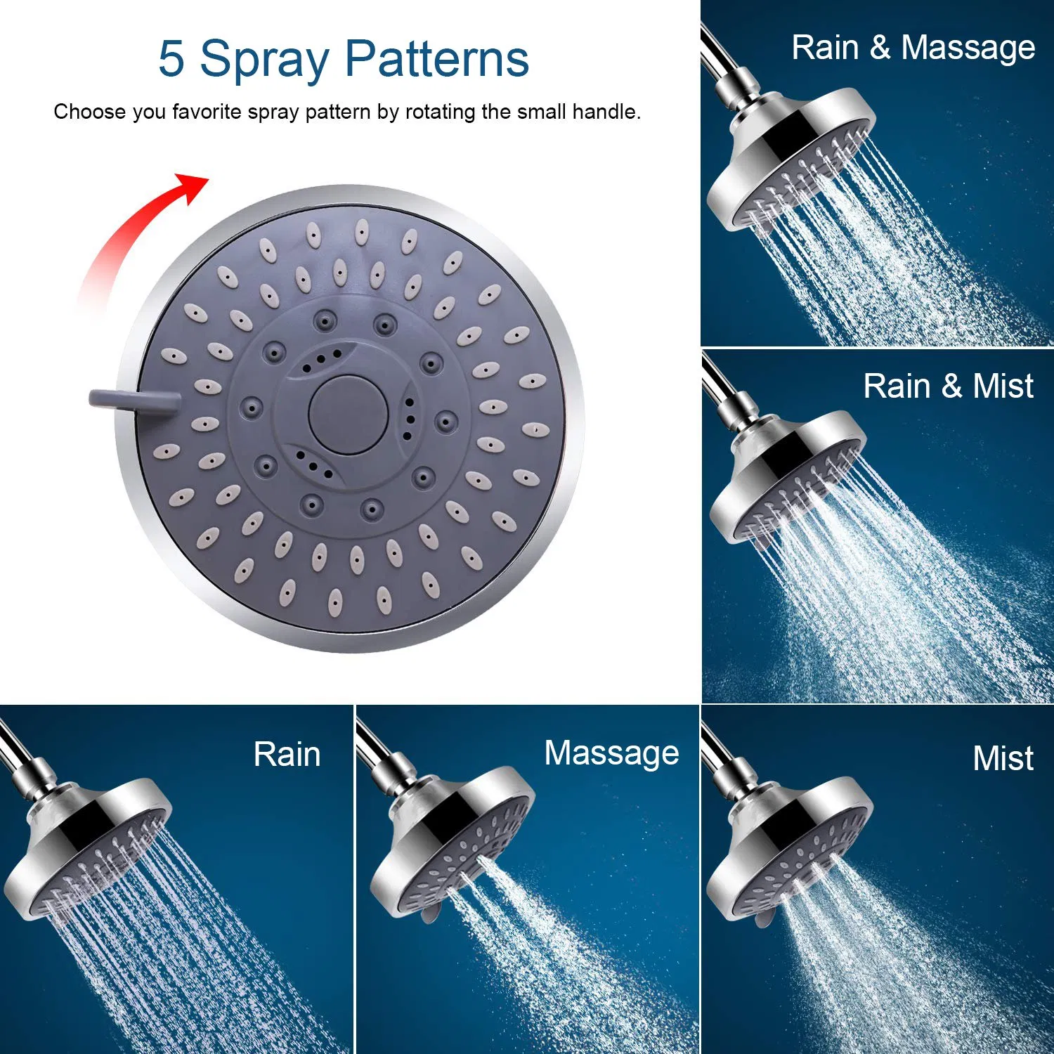 Luxury Filtered Shower Head Set 15 Stage and Single Replacement Shower Water Filter Cartridge