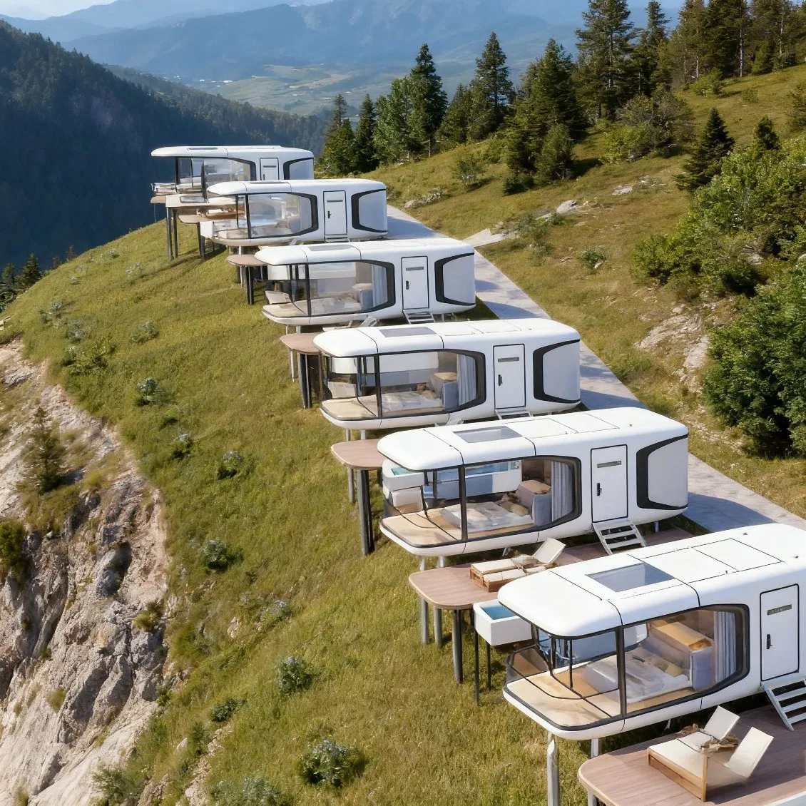 Prefabricated Mobile Portable Modular Prefab House Vessel Container Space Capsule House