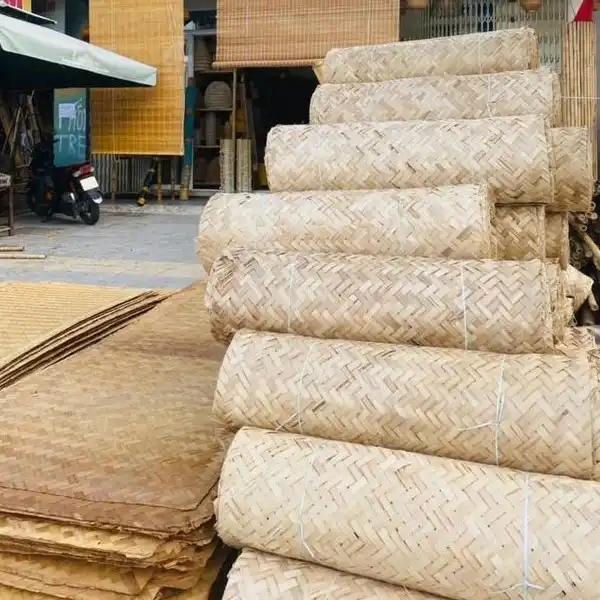 Bamboo Mat Covering Ceiling Panels Natural Bamboo Veneer Sheet Rolls Plywood Wall