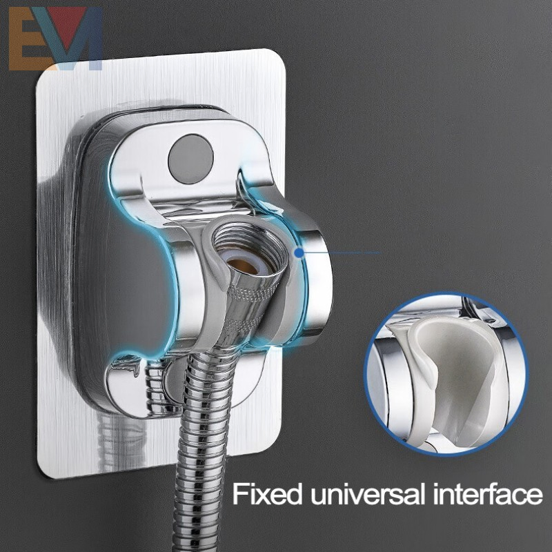ABS Silver Shower Head Holdering Wall Mounting Strong Adhesive Bracket Adjustable Shower Hand Holder