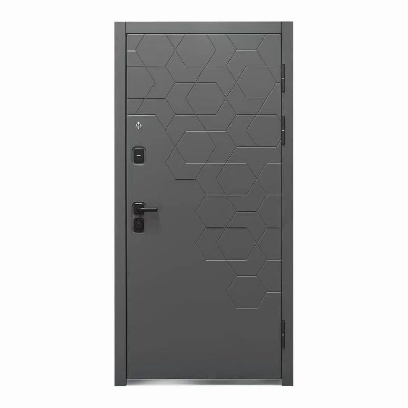 Металлическая входная дверь для виллы, сталь, современный дизайн
